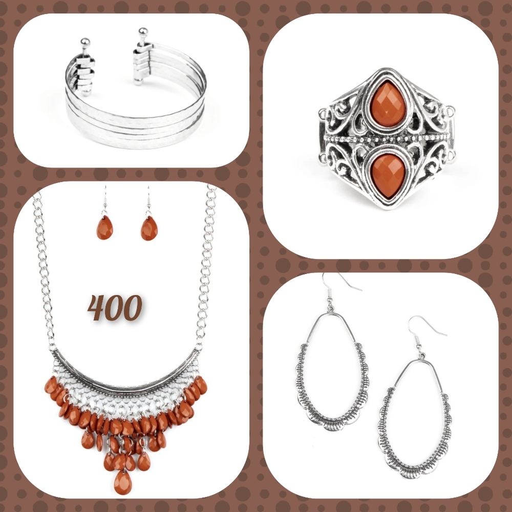 Necklace Set with Bracelet and Ring Extra Earrings